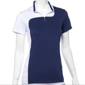 EP Pro NY Short Sleeve Color Block Polo | Womens Golf Top - White/Navy B…